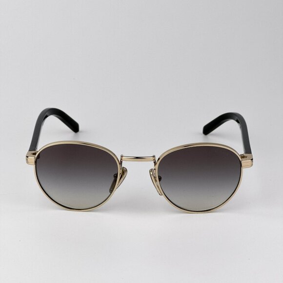 Prada PRB52S Sunglasses – Gold Round Frame Grey Gradient Lenses | Model ZVN02C - Picture 1 of 9